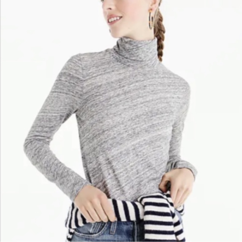 J. Crew Tissue Turtleneck Heathered Gray